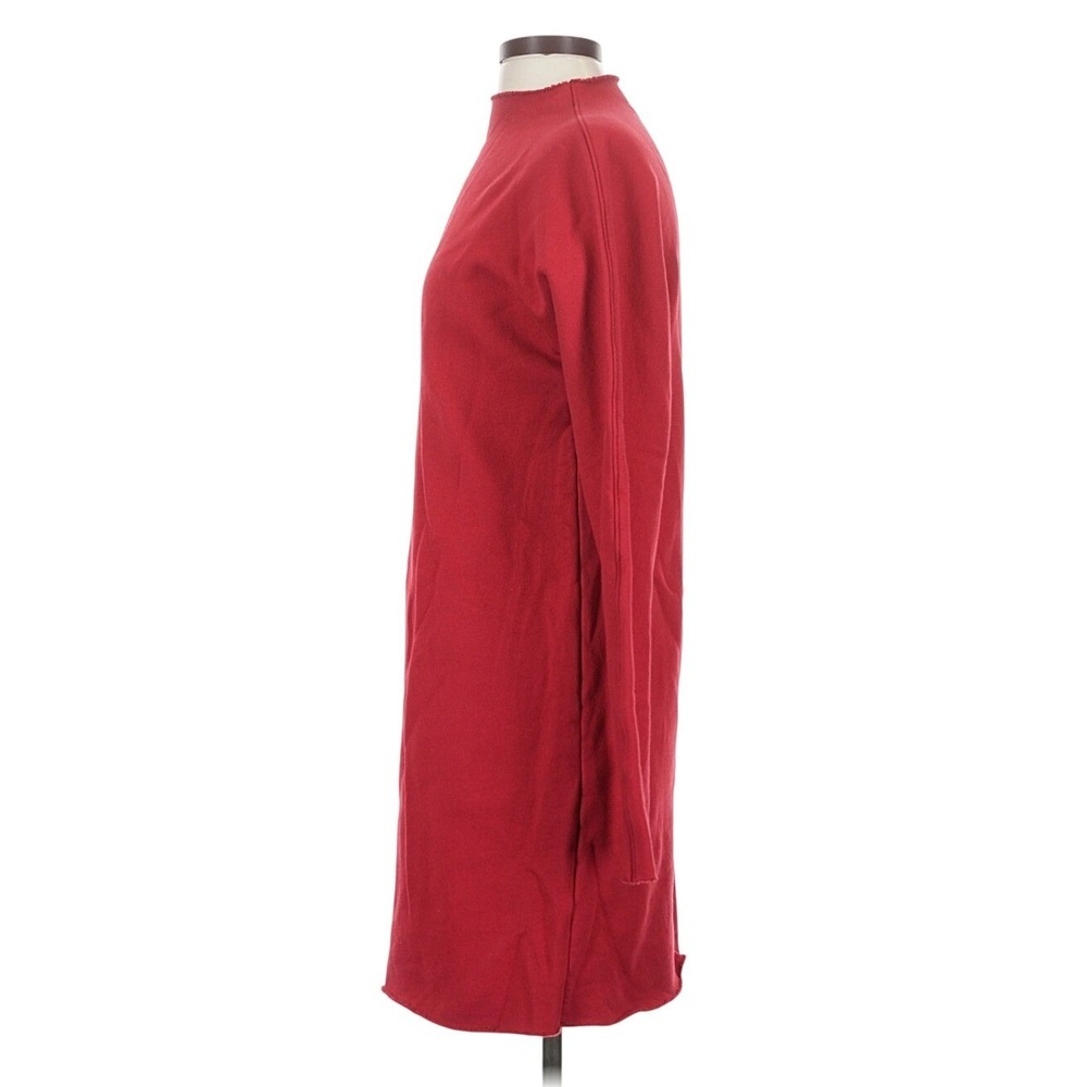 Frank & Eileen Isabelle Triple Fleece Funnel Neck Midi Dress Red XS USA - Picture 7 of 10